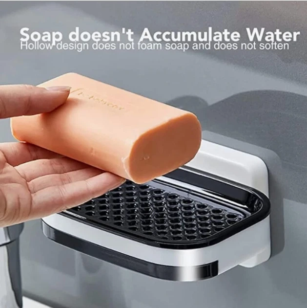 Мильниця настінна на липучку у ванну зі зливом Soap dish - зображення 3