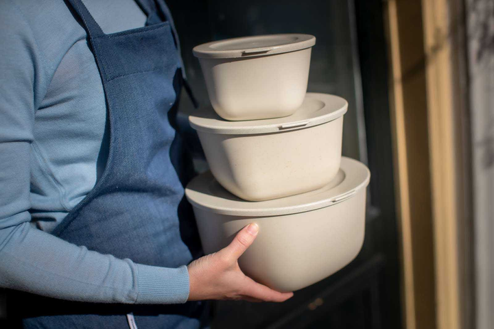 Zestaw pojemników Koziol Connect Box Set Stockholm z pokrywkami 1 l + 2 l + 4 l nature desert sand 3 szt (4002942590003) - obraz 3