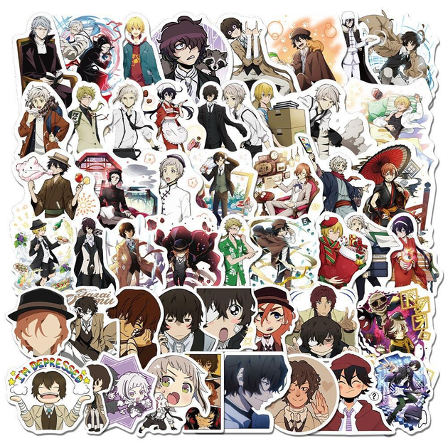 Стикерпак Великий из бродячих псов Набор наклеек GeekLand Bungou Stray Dogs CNY137 50 штук - Фото 1 Стикерпак Великий из бродячих псов Набор наклеек GeekLand Bungou Stray Dogs CNY137 50 штук - изображение 1