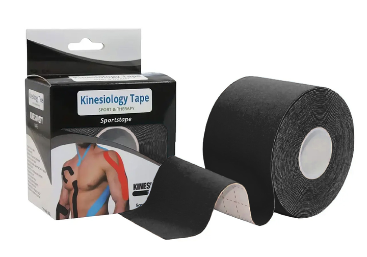 Кінезіо тейп EasyFit Kinesio чорний (EF-2080-BK) - зображення 1