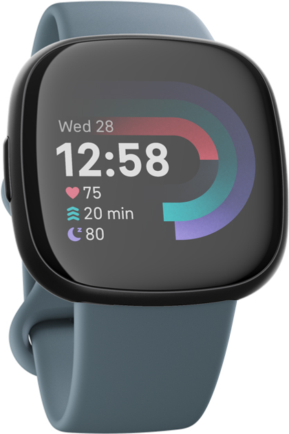 Smartwatch Fitbit Versa 4 Waterfall Blue/Platinum (FB523SRAG) (955555907282337) - Outlet - obraz 2