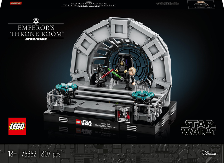 Zestaw klockow LEGO Star Wars Diorama: Sala tronowa Imperatora 807 elementow (75352) (955555901473858) - Outlet - obraz 1