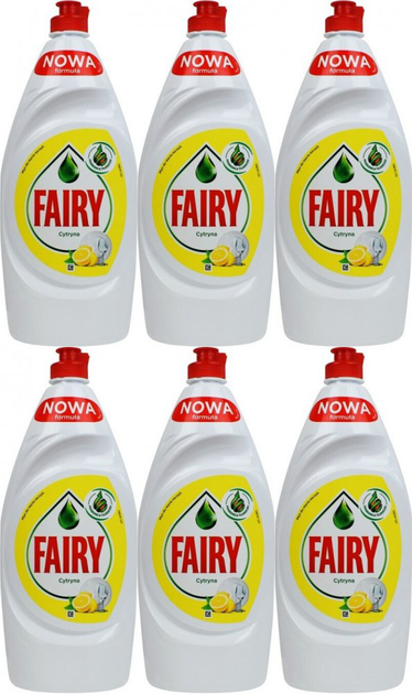 Płyn do mycia naczyń Fairy Cytryna 6x900 ml (8001090207708) - obraz 1