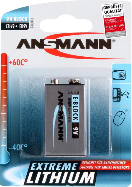 Bateria Ansmann Extreme Lithium 9V-Block (4013674003754) - obraz 3