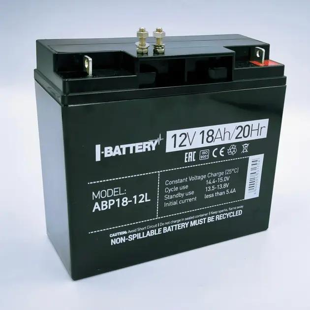 Аккумулятор 12В 18 Ач для ИБП I-Battery ABP18-12L - изображение 2