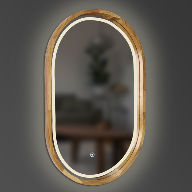 Дзеркало капсула дерев'яне з LED-підсвіткою Luxury Wood Freedom&nbsp;Natural Oak&nbsp;Дуб 50x80 см - зображення 2