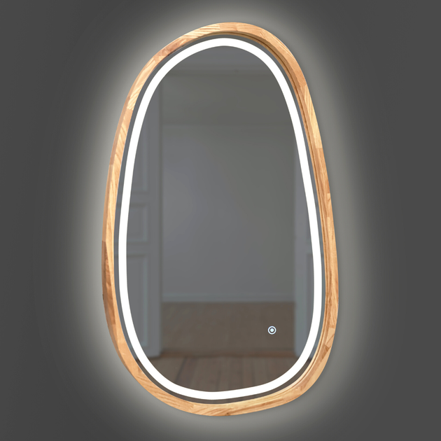 Дзеркало асиметричне дерев'яне з LED-підсвіткою Luxury Wood Dali Natural Oak Дуб 55x85 см - зображення 2