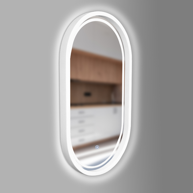 Дзеркало капсула дерев'яне з LED-підсвіткою Luxury Wood Freedom&nbsp;Snow White Ясен 50x80 см - зображення 2