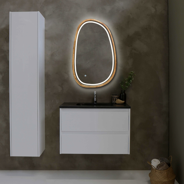 Дзеркало асиметричне дерев'яне з LED-підсвіткою Luxury Wood Dali Natural Oak Дуб 55x85 см - зображення 7