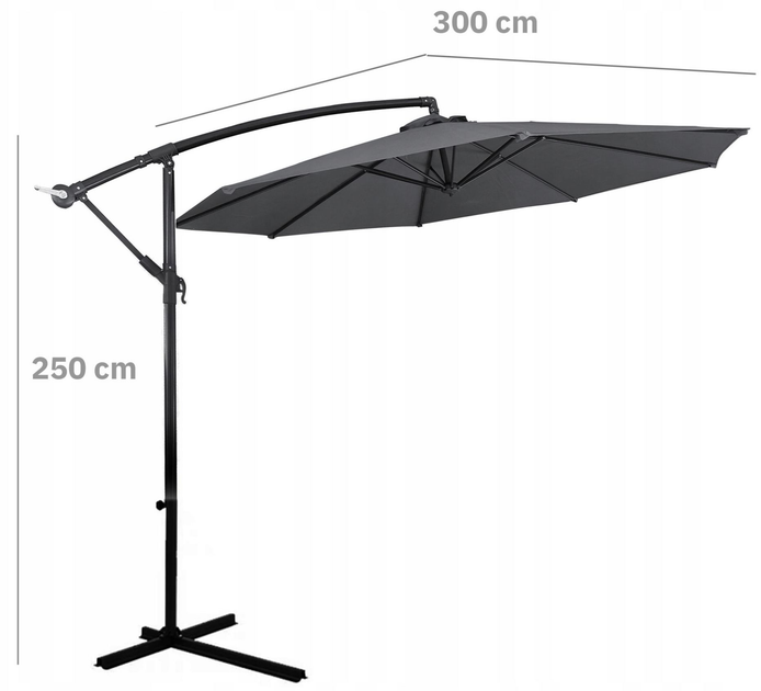 Parasol ogrodowy Nuforma KJF3587 Sola Szary (04K KJF3587SZ) - obraz 5