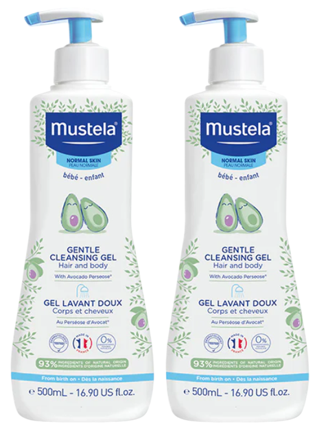 Молочко для тіла Mustela Hydra Baby 2x500 мл (8436034154372) - зображення 1