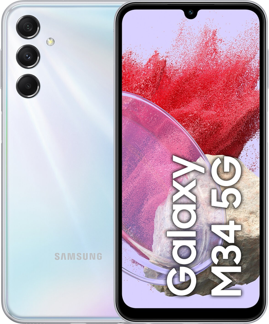 Мобільний телефон Samsung Galaxy M34 5G 6/128GB Silver (SM-M346BZSFXEO) - зображення 1