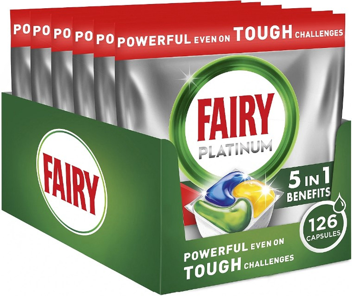 Капсули для посудомийних машин Fairy Platinum Лимон 126 шт (2800002948052) - зображення 1