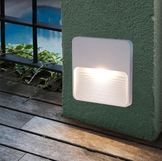 Світильник світлодіодний настінний LUMINARIA LED STEP 3W WHITE 4200K 90x120x12 220V IP65 - зображення 5