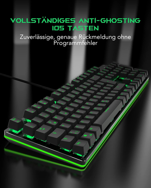 Ігрова клавіатура Black Shark SIXGILL K2 / Механічна / Blue Switches / RGB підсвітка / UKR / Black Б/В - зображення 4