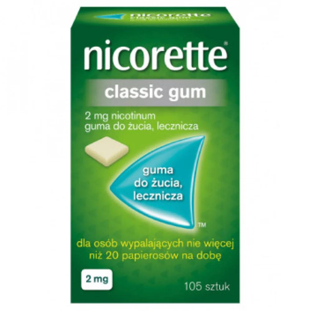 Жувальна гумка для куріння, NICORETTE Classic, 2 мг/105 шт - зображення 1