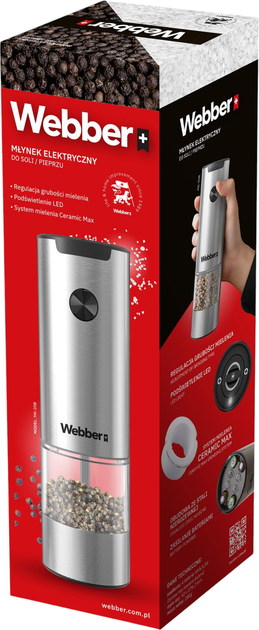 Młynek elektryczny do soli lub pieprzu Webber MK-20B (5907265029065) - obraz 8