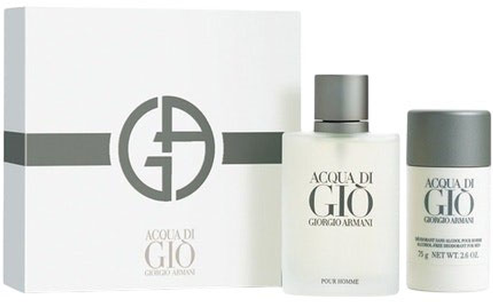 Набір для чоловіків Giorgio Armani Acqua Di Gio Туалетна вода 100 мл + Дезодорант 75 мл (3360372101376) - зображення 1