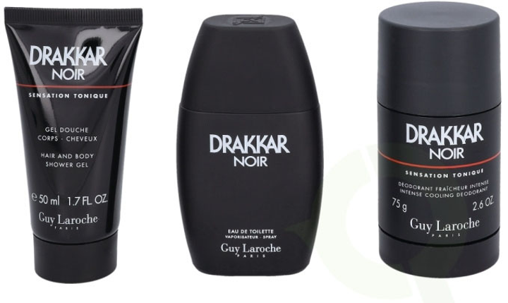 Zestaw męski Guy Laroche Drakkar Noir Woda toaletowa 50 ml + Dezodorant 75 ml + Żel pod prysznic 50 ml (5029726275481) - obraz 1