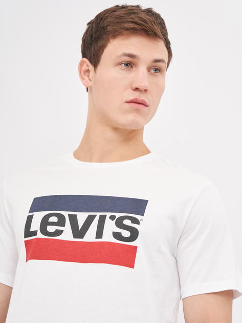 Koszulka męska bawełniana Levi's Sportswear Logo Graphic 39636-0000 L Biała (5400537535153) - obraz 4