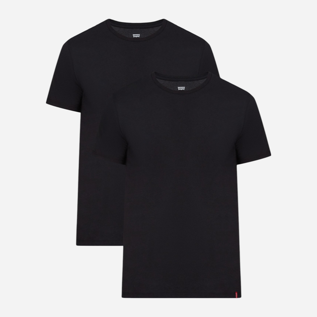 Zestaw koszulek męskich bawełniany 2 szt Levi's Slim Crewneck 79541-0001 M Czarny (5400816415275) - obraz 1