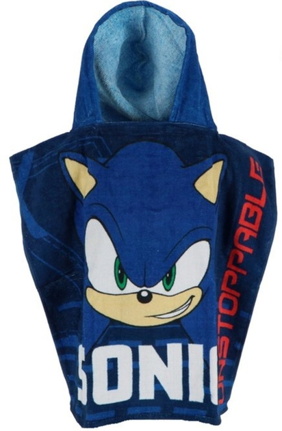 Ręcznik-ponczo Sega Sonic The Hedgehog z kapturem 55 x 100 cm (8435631344704) - obraz 2