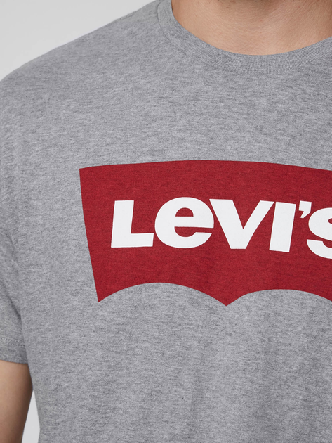 Футболка бавовняна чоловіча Levi's Graphic Setin Neck 17783-0138 2XL Сіра (5415211983274) - зображення 4