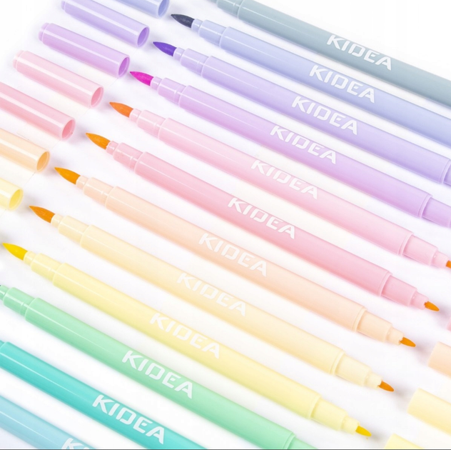Zestaw flamastrów Kidea B Brush pastelowe dwustronne 12 kolorów (5901130090020) - obraz 4