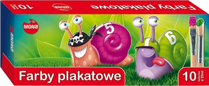 Zestaw farb plakatowych Mona 10 kolorów x 20 ml (5907591300104) - obraz 1