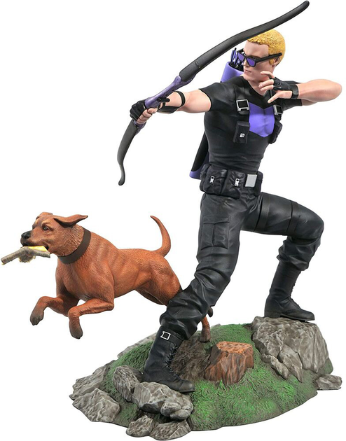 Figurka Diamond Select Toys Marvel Gallery Comic Hawkeye + Dog 23 cm (699788839126) - obraz 1