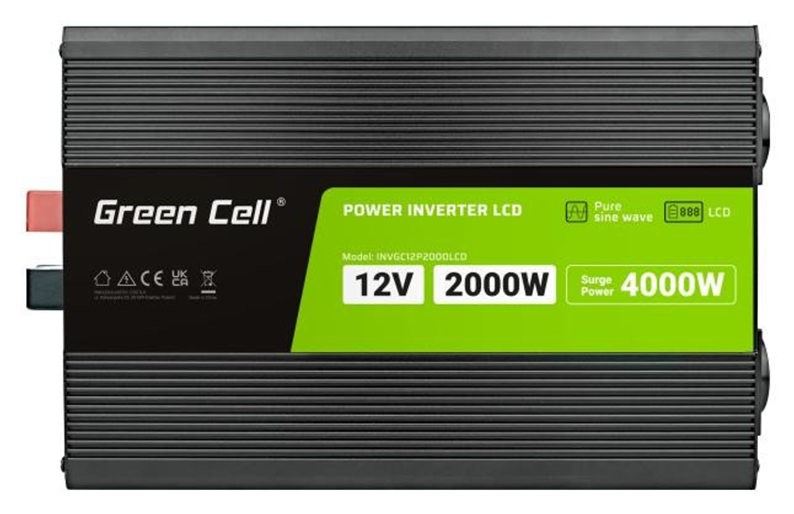 Інвертор Greencell LCD 12 B чистий синус з екраном 2000/4000 Вт (5904326374560) - зображення 2