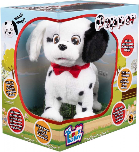 Zabawka interaktywna piesek TM Toys Puppy Luv Pepper Biało-czarny (5904754608657) - obraz 1