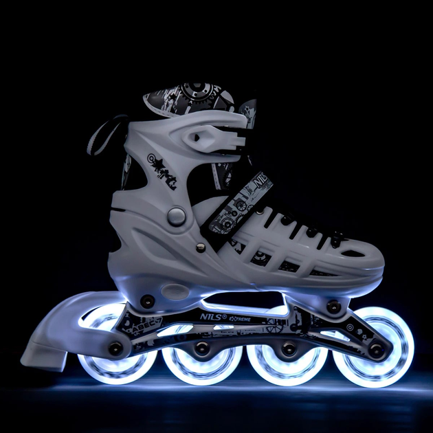Łyżworolki Nils Extreme 4 w 1 NH10905 39-42 M LED Białe (5907695537260) - obraz 8