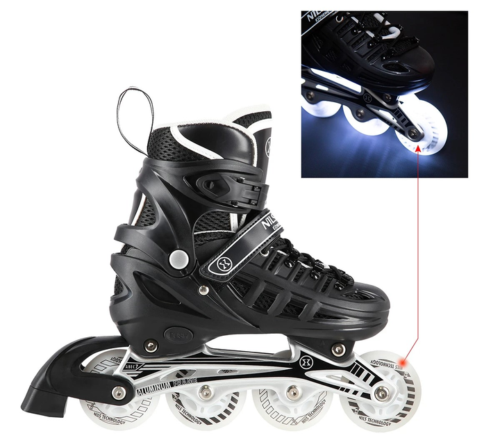 Łyżworolki Nils Extreme 4 w 1 NH10905 39-42 L LED Czarne (5907695520125) - obraz 7