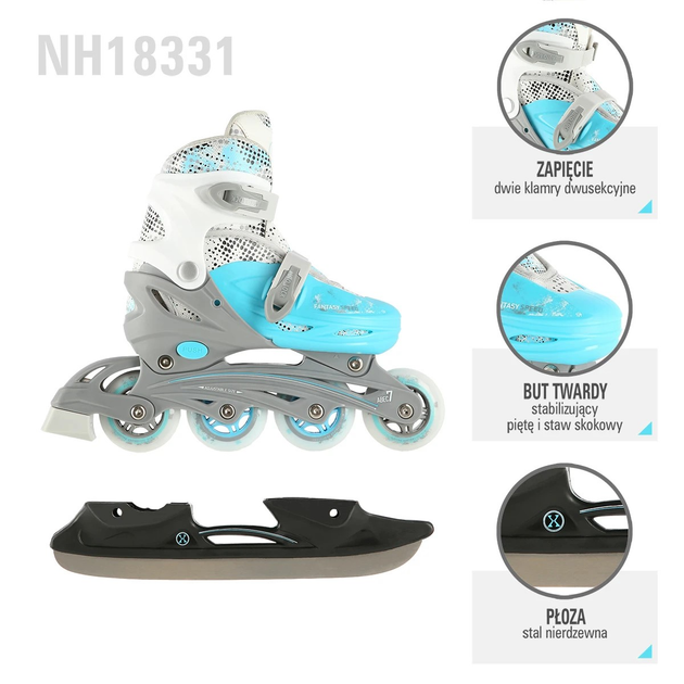 Łyżworolki Nils Extreme 4 w 1 NH18331 31-34 S Niebieski (5907695596403) - obraz 16