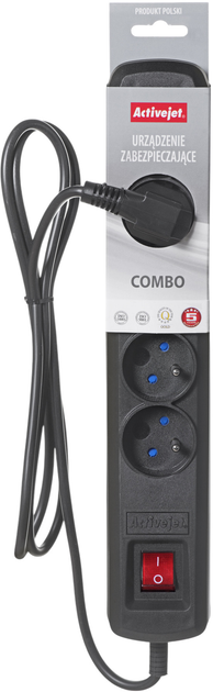 Listwa przeciwprzepięciowa Activejet ACP-5GN 1.5M CZ Black (5901443113355) - obraz 4