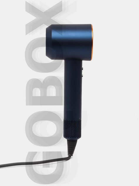 Профессиональный фен стайлер для волос Super Hair Dryer 1600 Вт + 5в1 насадок, синий / золото - изображение 3
