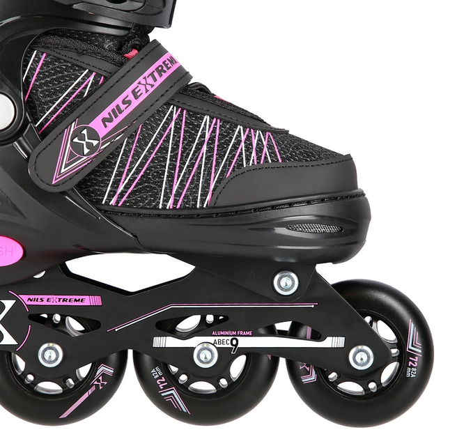 Łyżworolki Nils Extreme 2 w 1 NH11912 A 35-38 M Czarno-Różowe (5907695543032) - obraz 11
