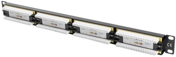 Panel krosowy Lanberg 19" 1U 24 porty Cat 6 UTP Black (PPU6-1024-B) - obraz 5