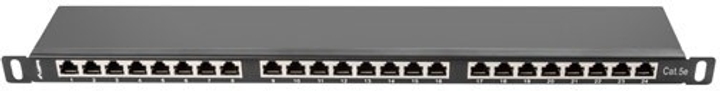 Патч-панель Lanberg 19" 0.5U 24 порти Cat 5e FTP Black (PPS5-0024-B) - зображення 3