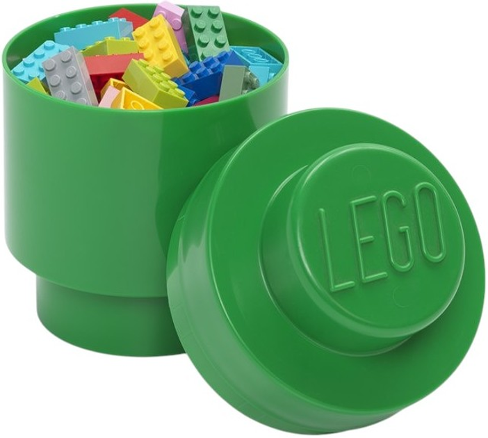 Okrągły pojemnik LEGO Room Copenhagen Storage Brick 1 Green (40301734) - obraz 1