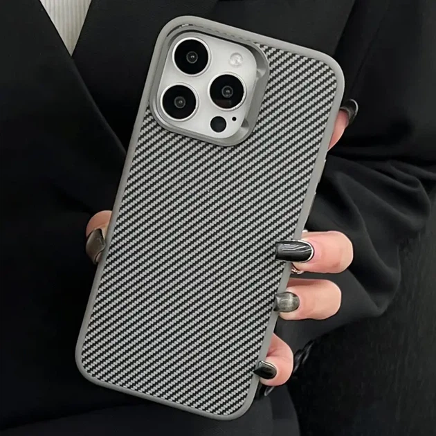 Чохол iPhone 16 Pro Max Kevlar Soft touch with MagSafe black - Фото 6 Чохол iPhone 16 Pro Max Kevlar Soft touch with MagSafe black - изображение 6