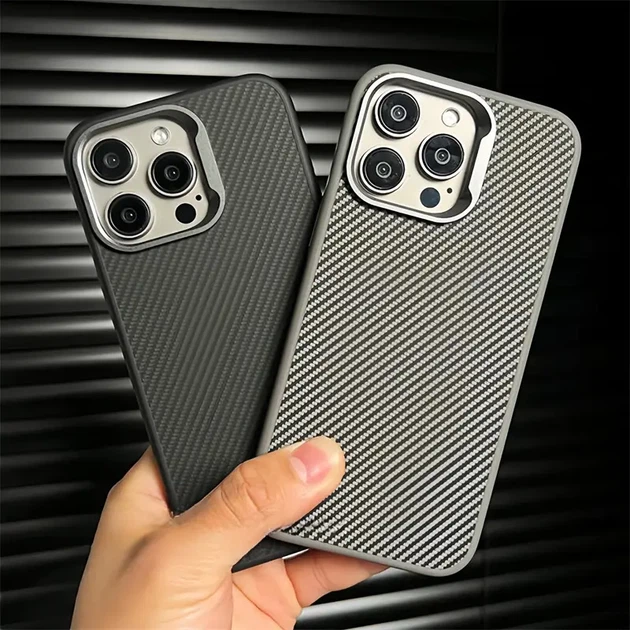 Чохол iPhone 16 Pro Max Kevlar Soft touch with MagSafe black - Фото 7 Чохол iPhone 16 Pro Max Kevlar Soft touch with MagSafe black - изображение 7