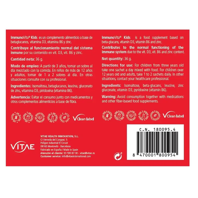 Вітаміни та мінерали Vitae Inmunovita Kids 30 саше (8470001800954) - зображення 6