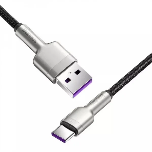 Кабель Baseus Cafule Metal Data Type-C 66W (2m) (black) - зображення 3