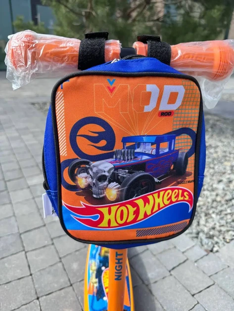 Дитячий самокат 3-х колісний Hot Wheels колеса з підсвічуванням помаранчевий - зображення 3