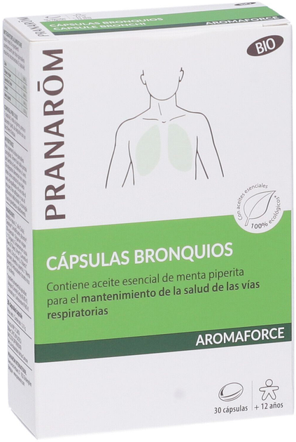 Naturalny suplement diety Pranarôm Aromaforce Bronchi Bio 30 kapsułek (5420008528057) - obraz 1