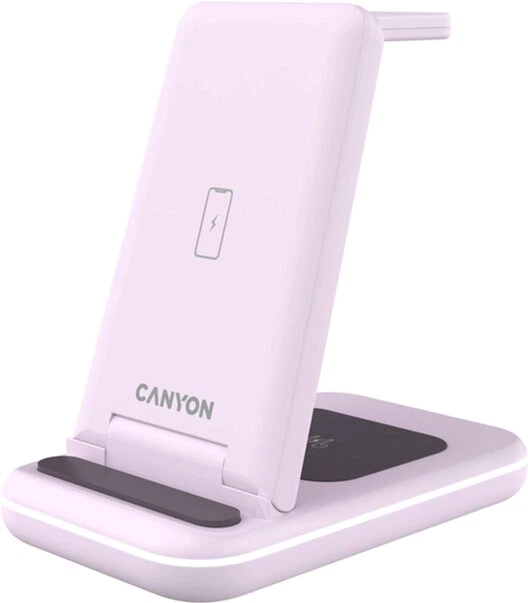 Bezprzewodowa stacja ładująca Canyon WS-304 3 w 1 QI Iced Pink (CNS-WCS304IP) - obraz 3