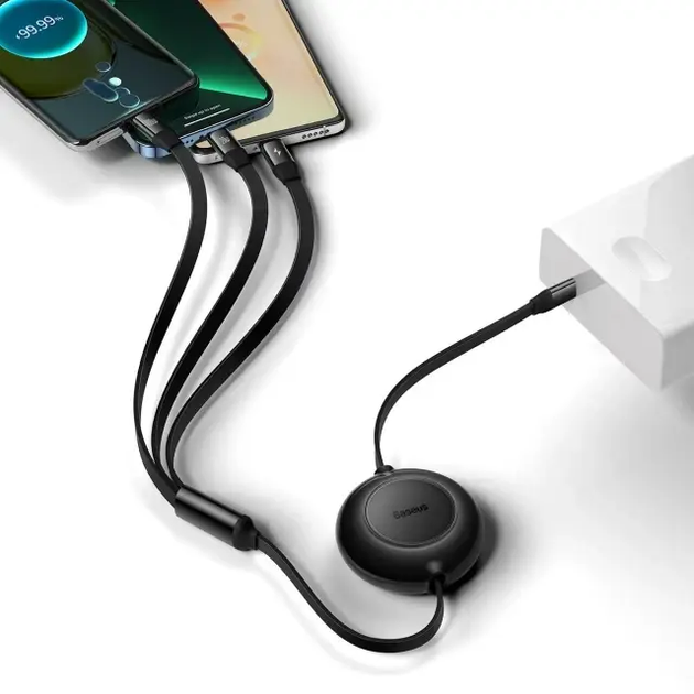 Кабель Baseus Bright Mirror 2 Series 3в1 Micro USB/Lightning/Type-C 100W 1.1m (CAMJ010201) - Фото 2 Кабель Baseus Bright Mirror 2 Series 3в1 Micro USB/Lightning/Type-C 100W 1.1m (CAMJ010201) - изображение 2