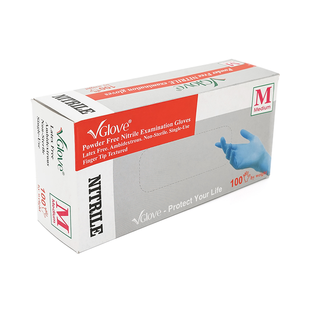 Перчатки Nitrile V Glove 100 шт. в упак. размер M, цена за упак - изображение 1